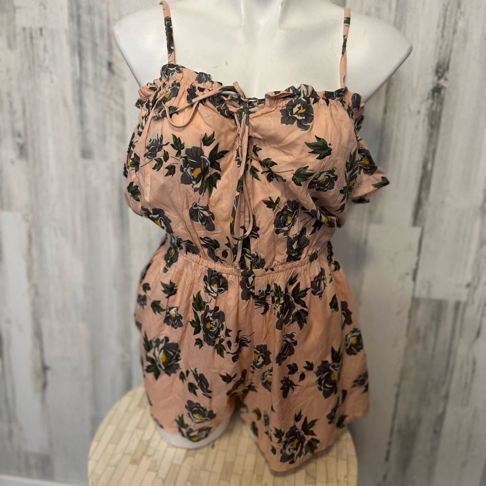 POOF! Floral Pink romper size SMALL
